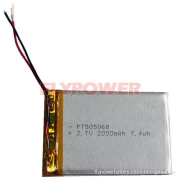 Lithium Polymer Battery Pack 3.7V 2000mAh (1S1P of FLP-505068)
